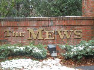The Mews at Bedford neighborhood welcome sign